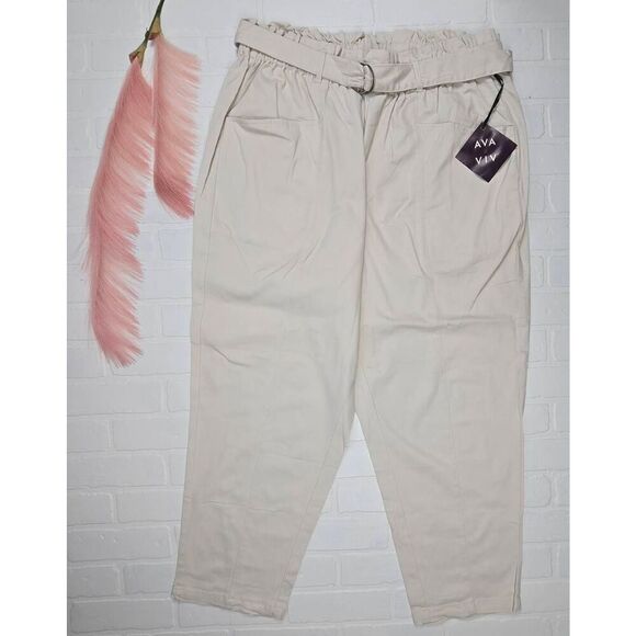 Ava & Viv High Waisted Tapered Paperbag Pants size 1X - Picture 1 of 3